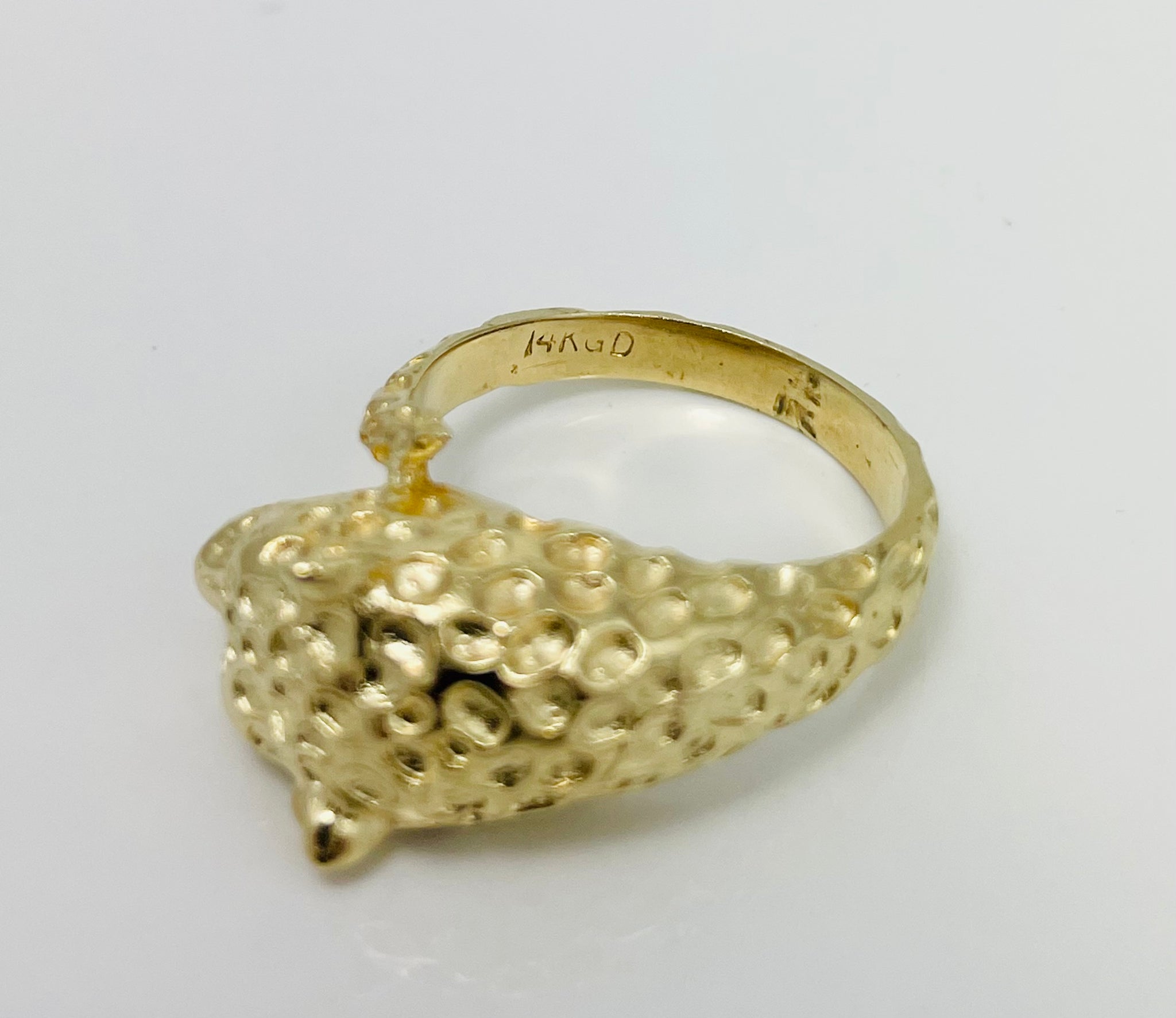 Adorable 3D 14k Yellow Gold Cheetah Ring