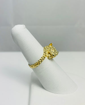 Adorable 3D 14k Yellow Gold Cheetah Ring