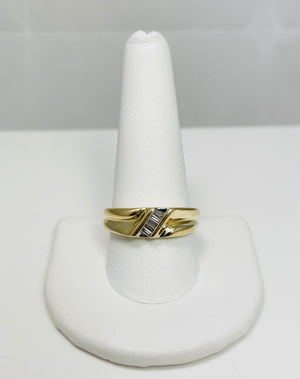 Mens 14k Gold Natural Diamond Wedding Ring Band