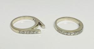 Classic 18k White Gold Diamond Engagement Ring Mount & Band