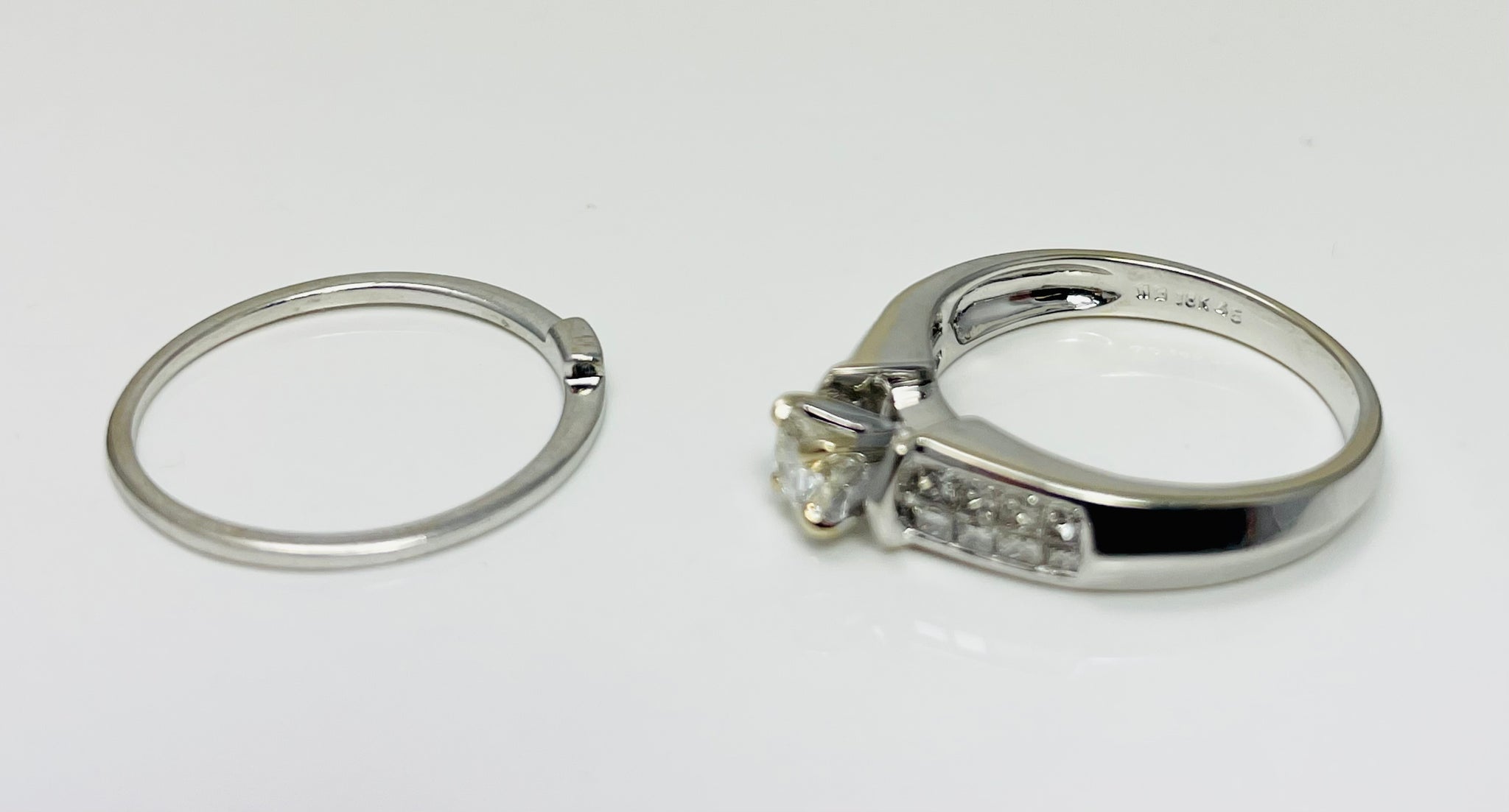 .70ctw Natural Diamond 18k White Gold Engagement Ring Set