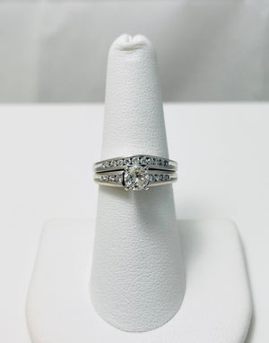 Sparkly Natural Diamond 14k White Gold Engagement Ring