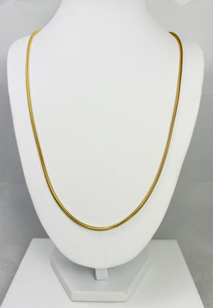 24" 14k Solid Yellow Gold Snake Chain Necklace Italy
