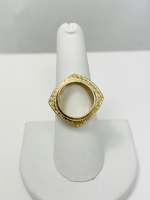 14k Solid Gold 14mm Coin Ring Mount