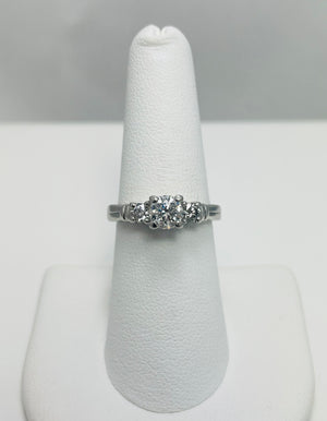 Dazzling 1ctw Natural Diamond Platinum Engagement Ring