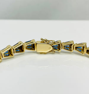 3.30ctw Natural Sapphire Diamond 18k Gold Bracelet