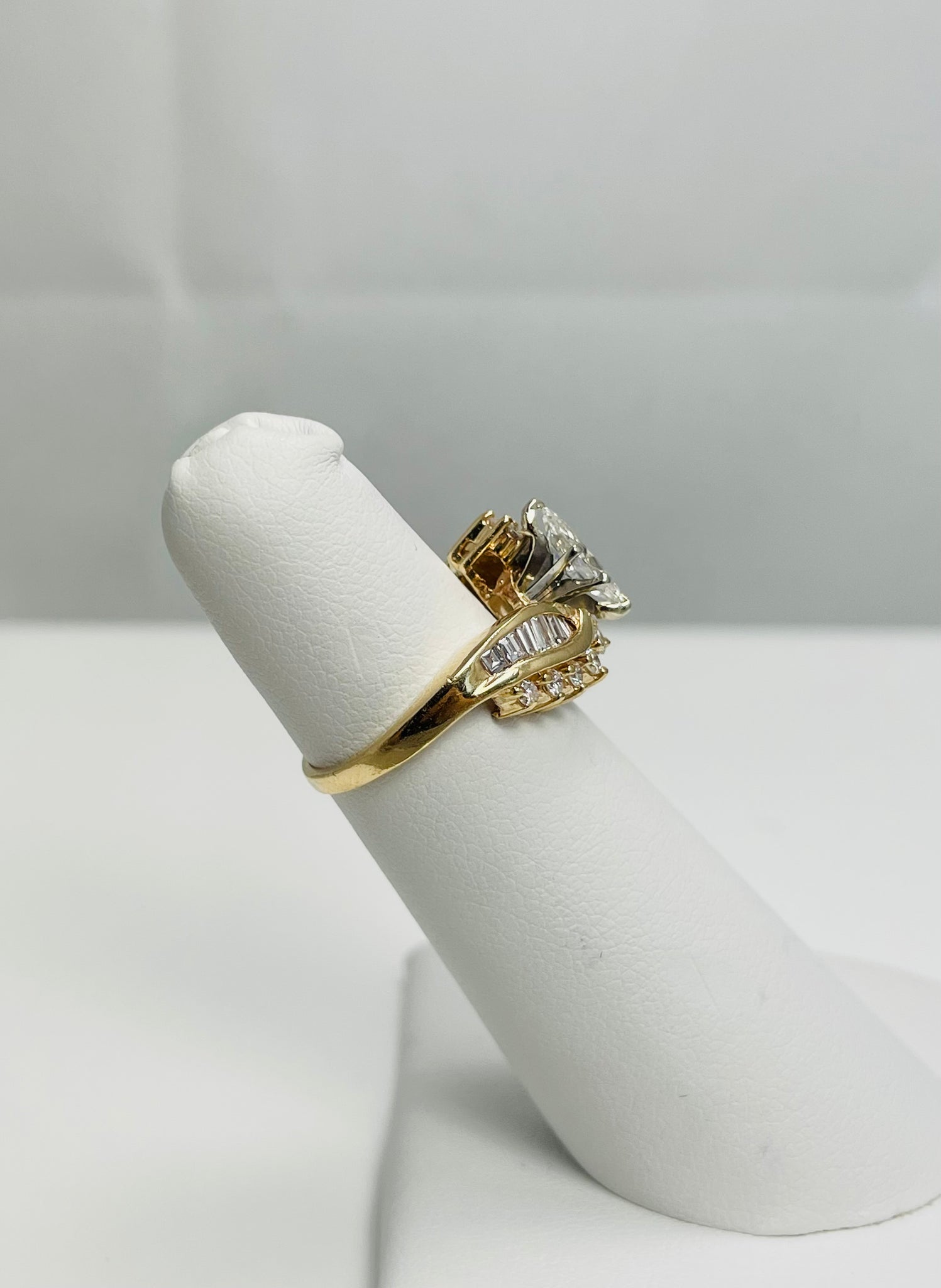 80ctw Natural Diamond 14k Yellow Gold Engagement Ring