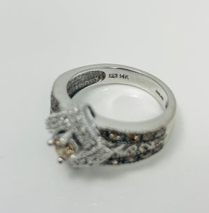 1/3ctw Natural White & Brown Diamond 14k White Gold Ring