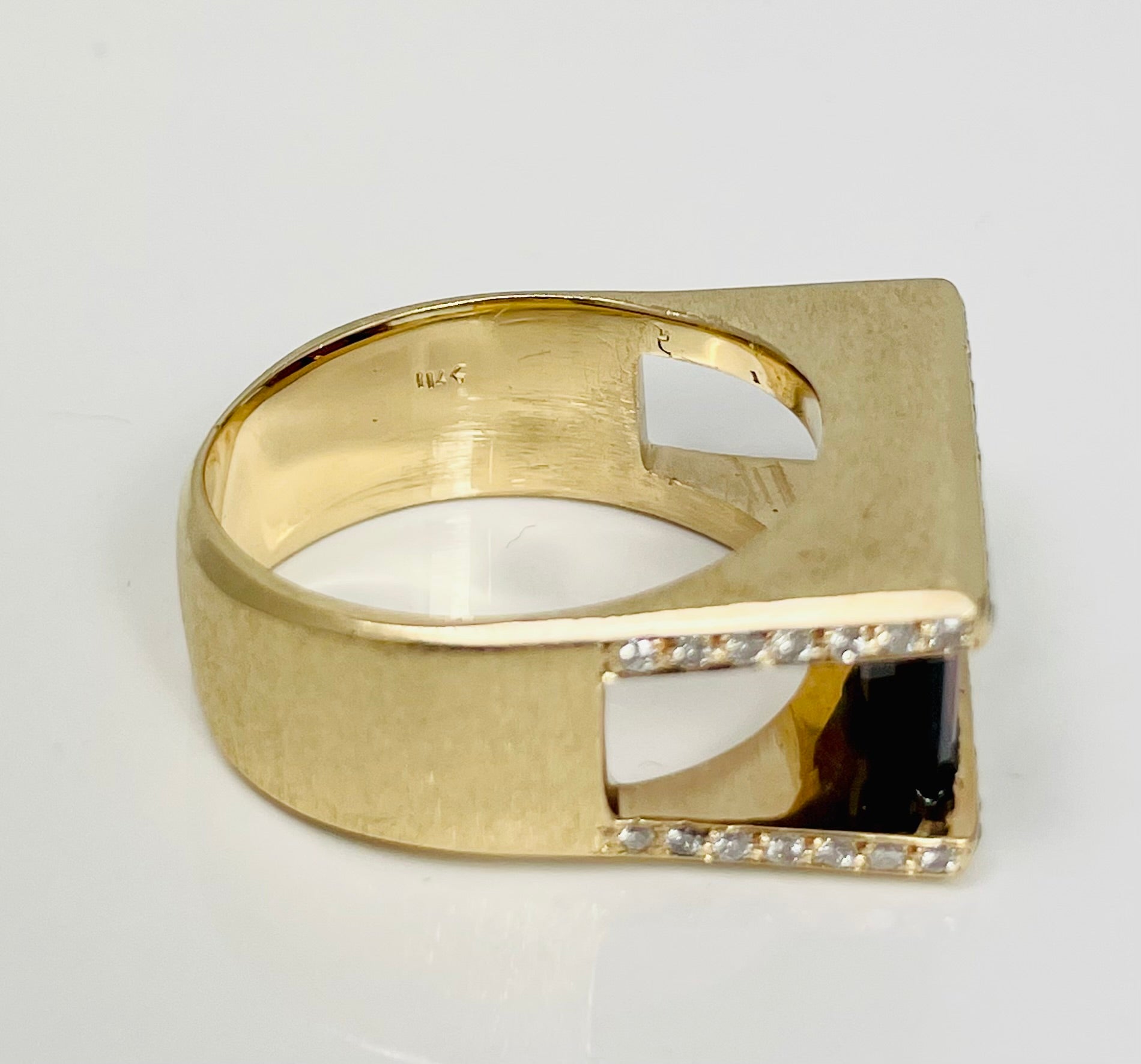 4.30ctw Natural Garnet Diamond 14k Yellow Gold Custom Made Ring