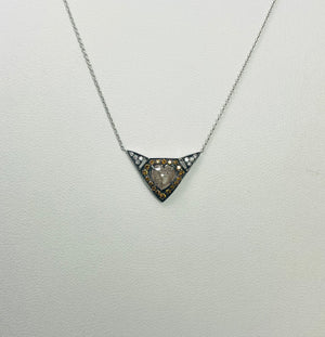 New! Vivaan Designer Natural Colored Diamond 18k White Gold 16" Necklace