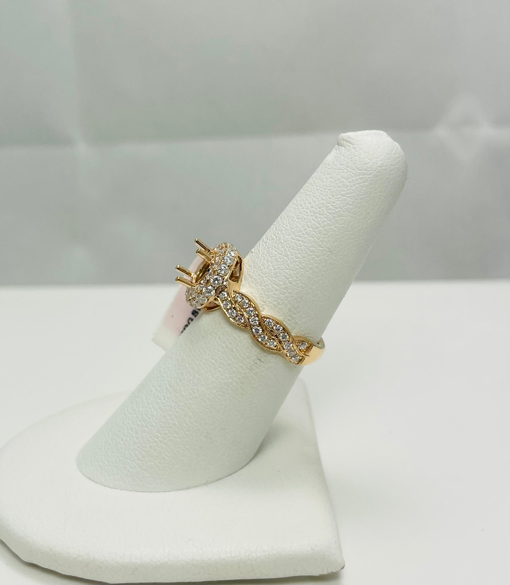 New! 1.09ctw Natural Diamond 18k Yellow Gold Ring Mount