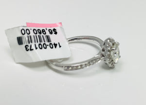 New! .93ctw Natural Diamond 14k White Gold Engagement Ring