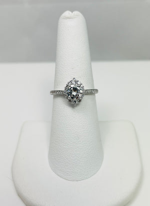 New! .93ctw Natural Diamond 14k White Gold Engagement Ring