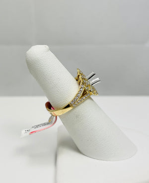 New! 14k Yellow Gold Natural Diamond Ring Mount