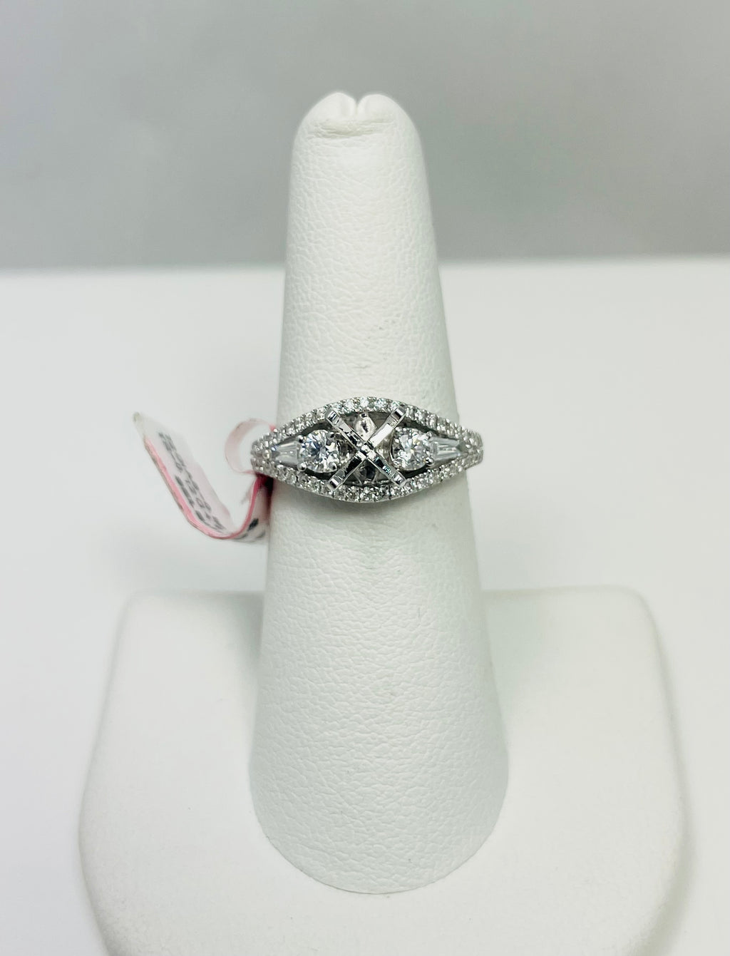 New! 14k White Gold Natural Diamond Engagement Ring Mount