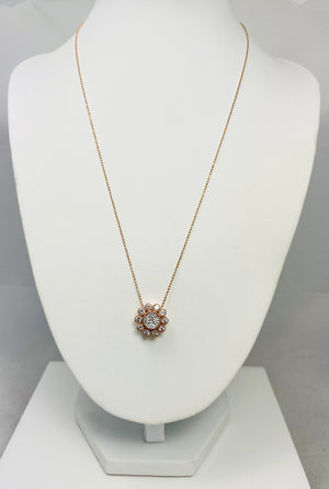 New! 1ctw Natural Diamond 18" 14k Rose Gold Pendant Necklace