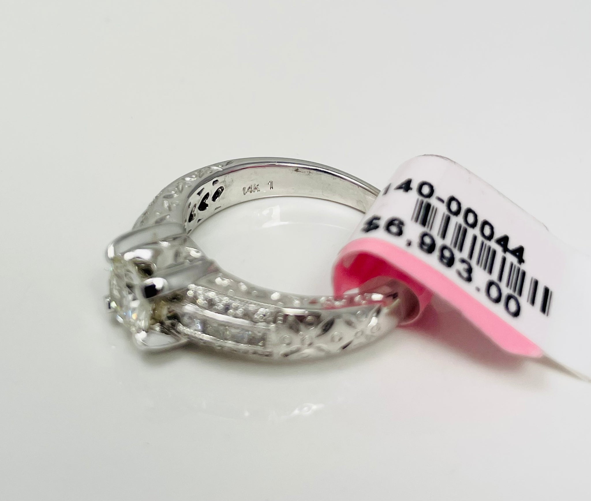 14k White Gold Natural Diamond Engagement Ring