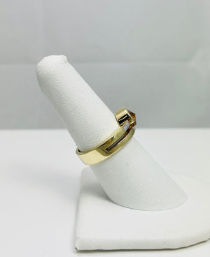 Cool Modern 1ct Citrine Diamond 14k Yellow Gold Ring