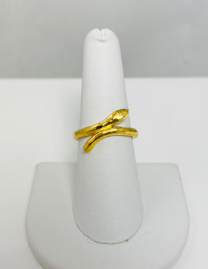 $1000 Mene 24k Solid Yellow Gold Snake Ring