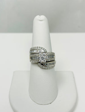 2ctw Natural Diamond 14k White Gold Engagement Ring Set