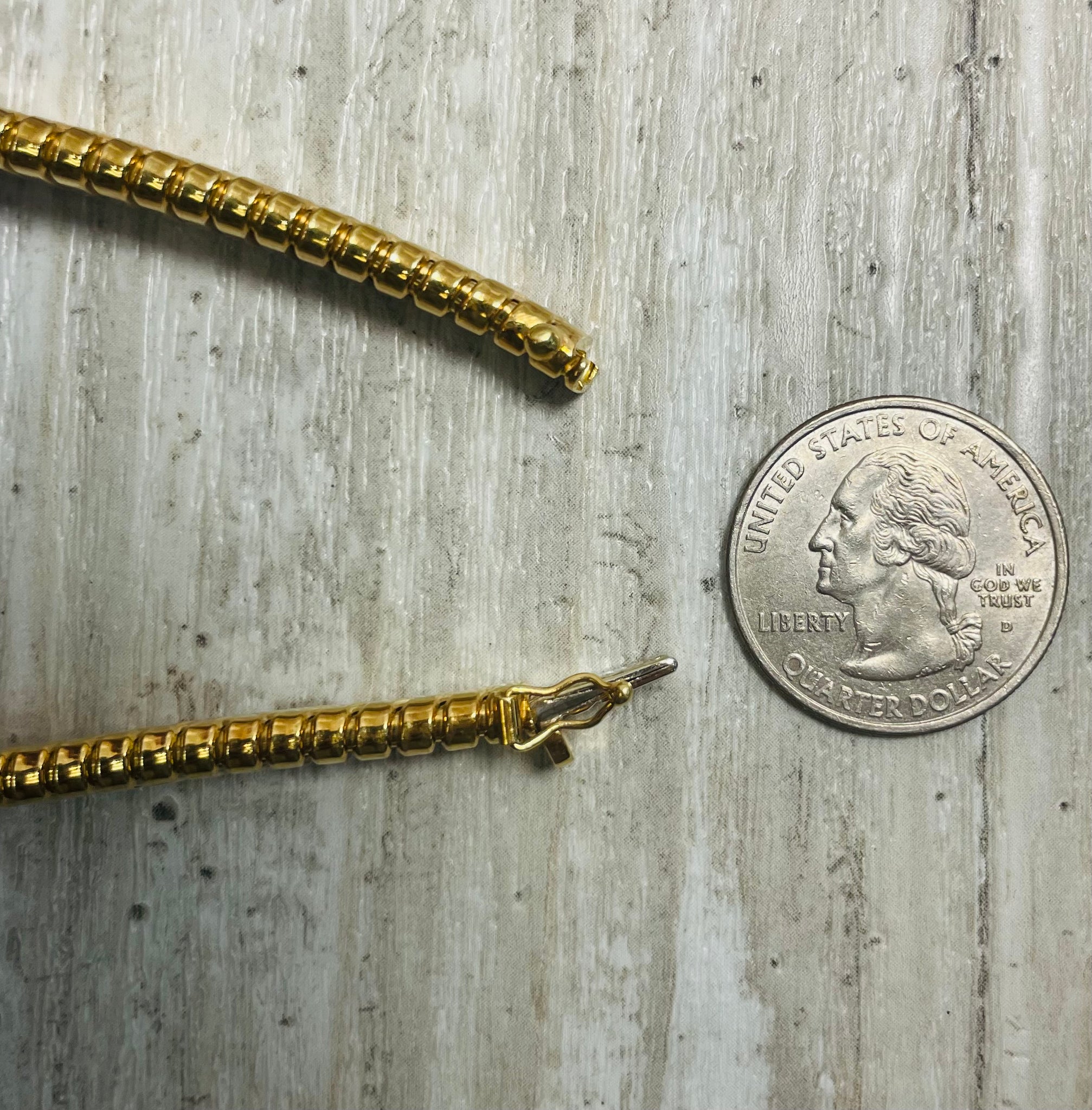 7" 18k Gold Natural Diamond Tubogas Link Bracelet Italy