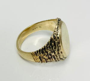 Vintage 10k Solid Yellow Gold Men's Signet Ring