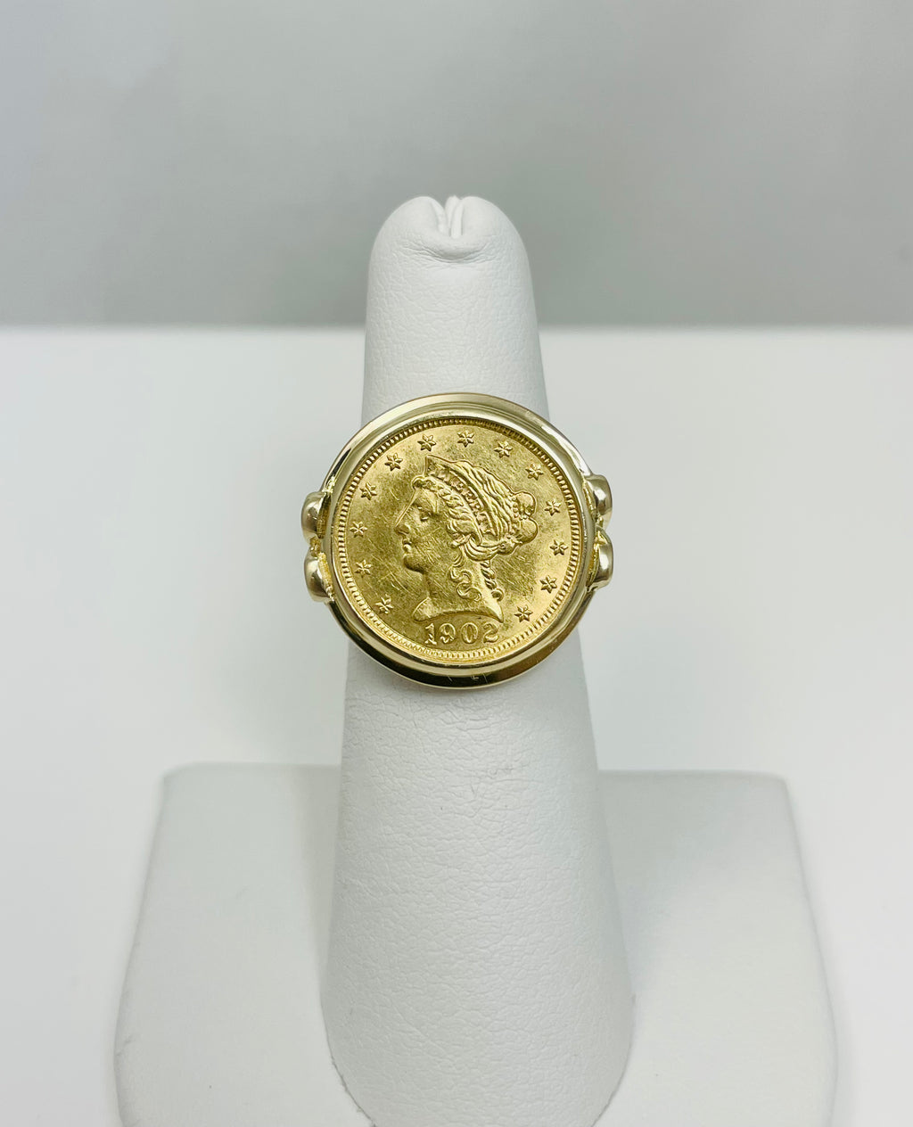 Vintage 1902 $2.50 Gold Coin 14k Ring