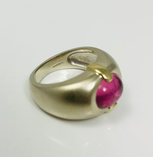 Natural Pink Tourmaline 14k Two-Tone Gold Ring