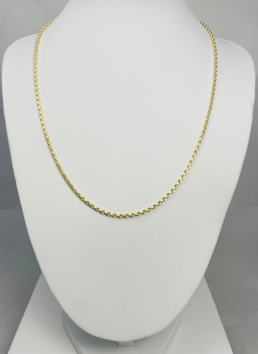New! 18" 10k Solid Diamond Cut Rope Chain Necklace