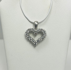 Classy 1ctw Natural Diamond Platinum Heart Pendant