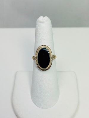 Vintage 10k Gold Bilayer Agate Womens Signet Ring