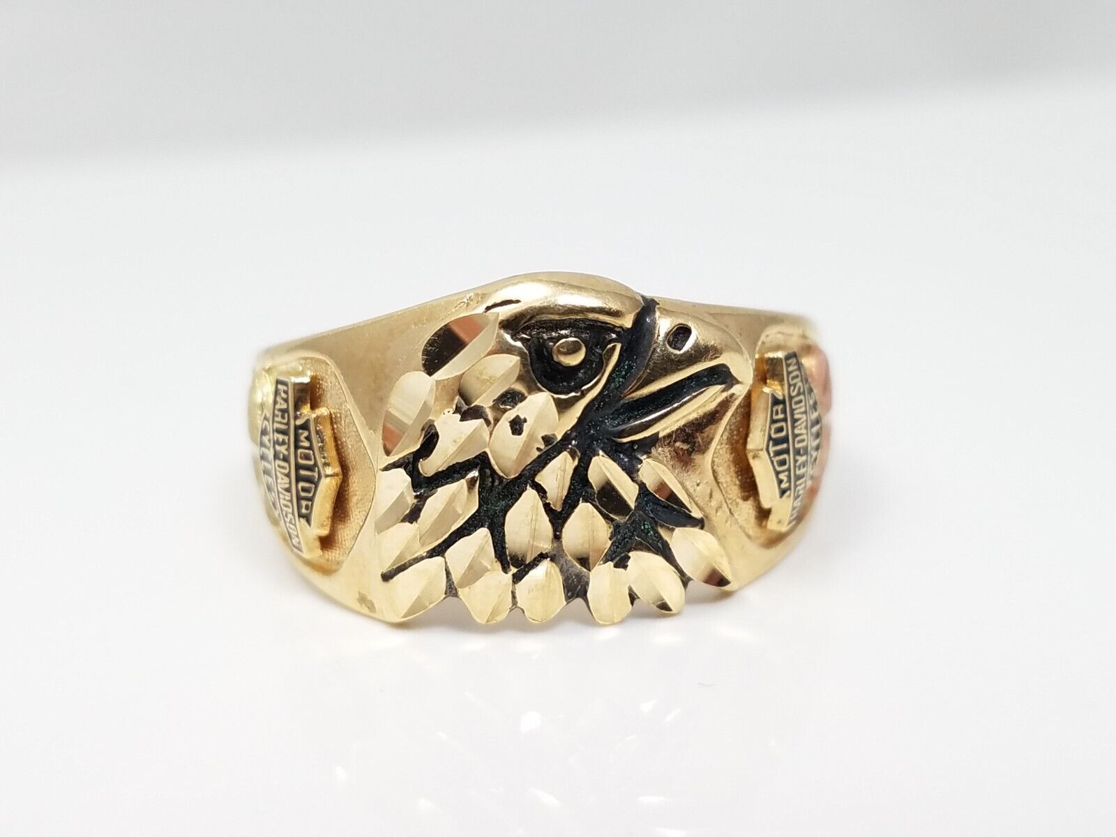 10K Yellow Gold Authentic Harley Davidson Eagle Ring