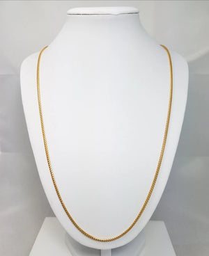 23.5" 18k Solid Franco Link Chain Necklace Italy