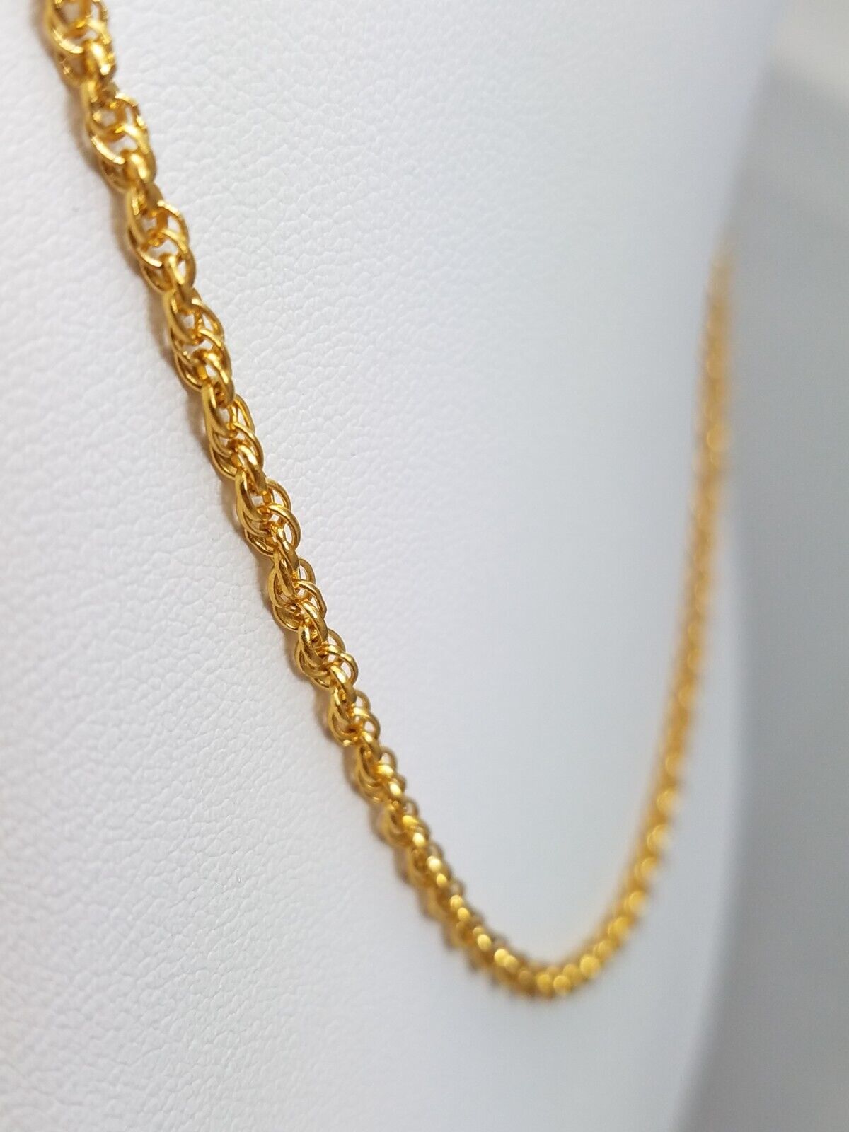 16" 24k Solid Yellow Gold Link Chain Necklace