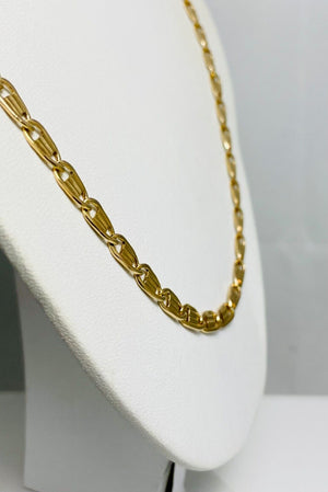 24" Solid 14k Yellow Gold Fancy Link Chain Necklace