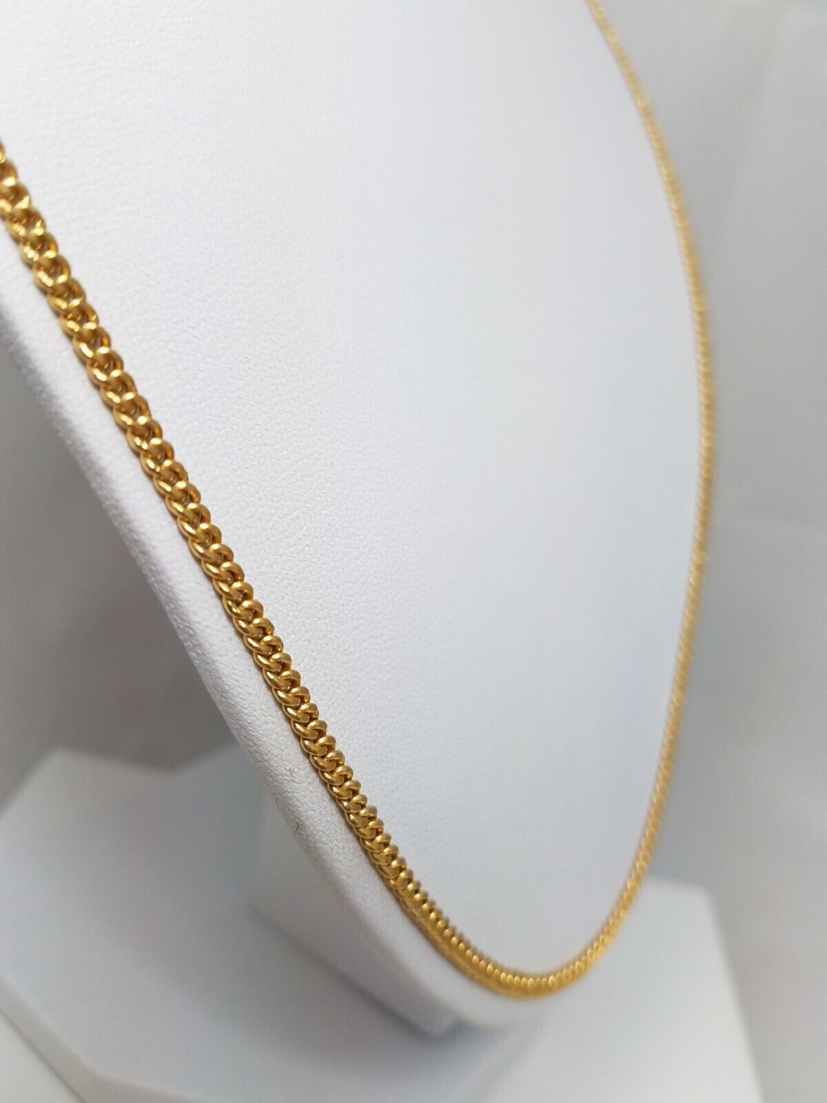 26" 22k Solid Yellow Gold Curb Cuban Link Chain Necklace