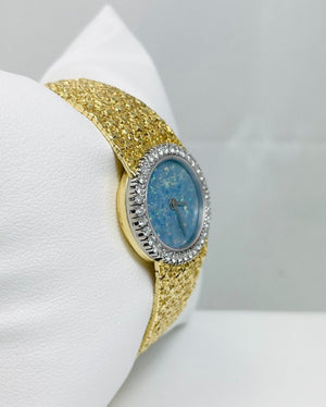Vintage 18k Gold Corum Opal Diamond Ladies Watch