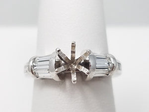 Posh 1/2ctw Natural Diamond 18k White Gold Engagement Ring Mount