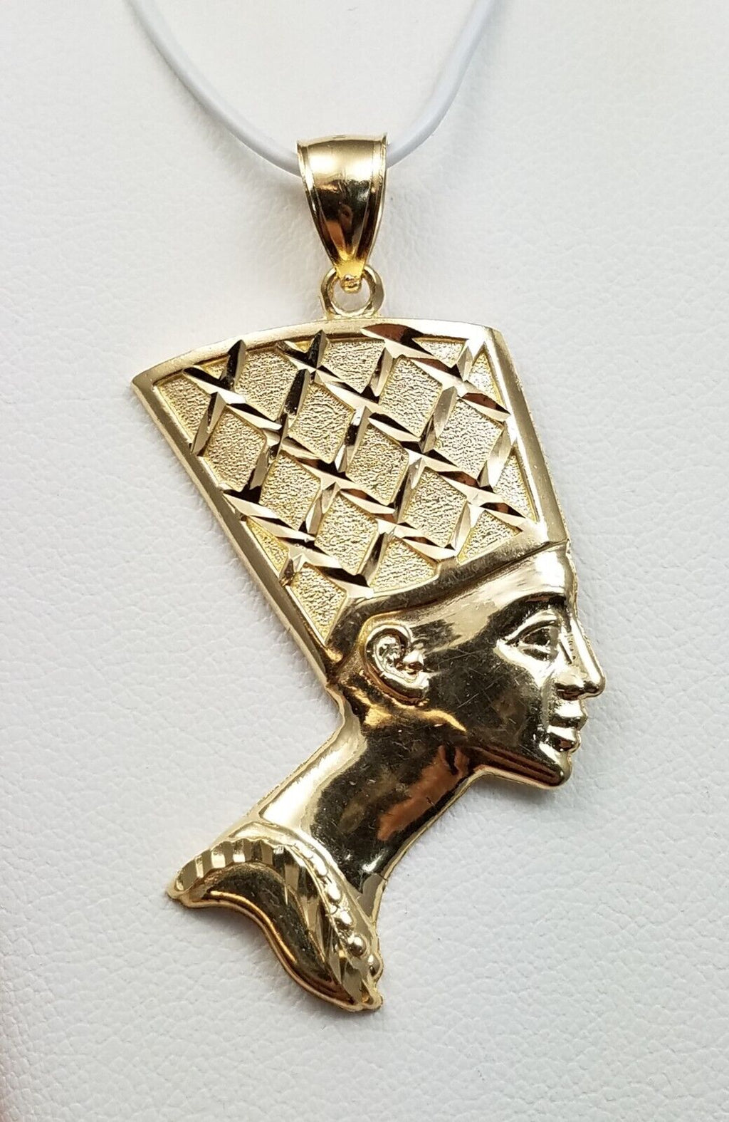 Large 10k Yellow Gold Nefertiti Pendant