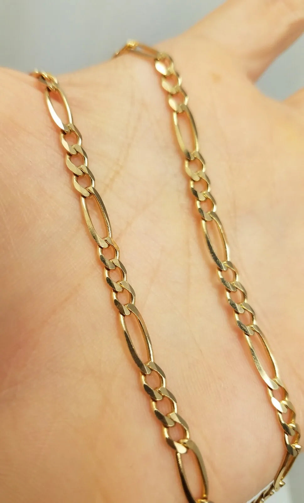27.75" 10k Solid Yellow Gold Figaro Necklace Chain