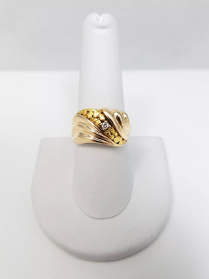 Way Cool 14k Yellow Gold Natural 20k Nugget Diamond Ring (1365)