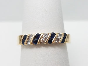 Natural Sapphire Diamond 14k Gold Ring