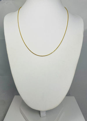 New! 16" 14k Solid Yellow Gold Diamond Cut Snake Chain Necklace Italy