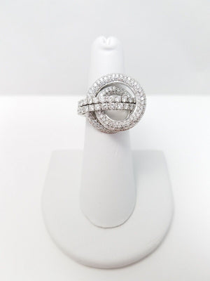 2ctw Natural Diamond 18k White Gold Swirl Ring