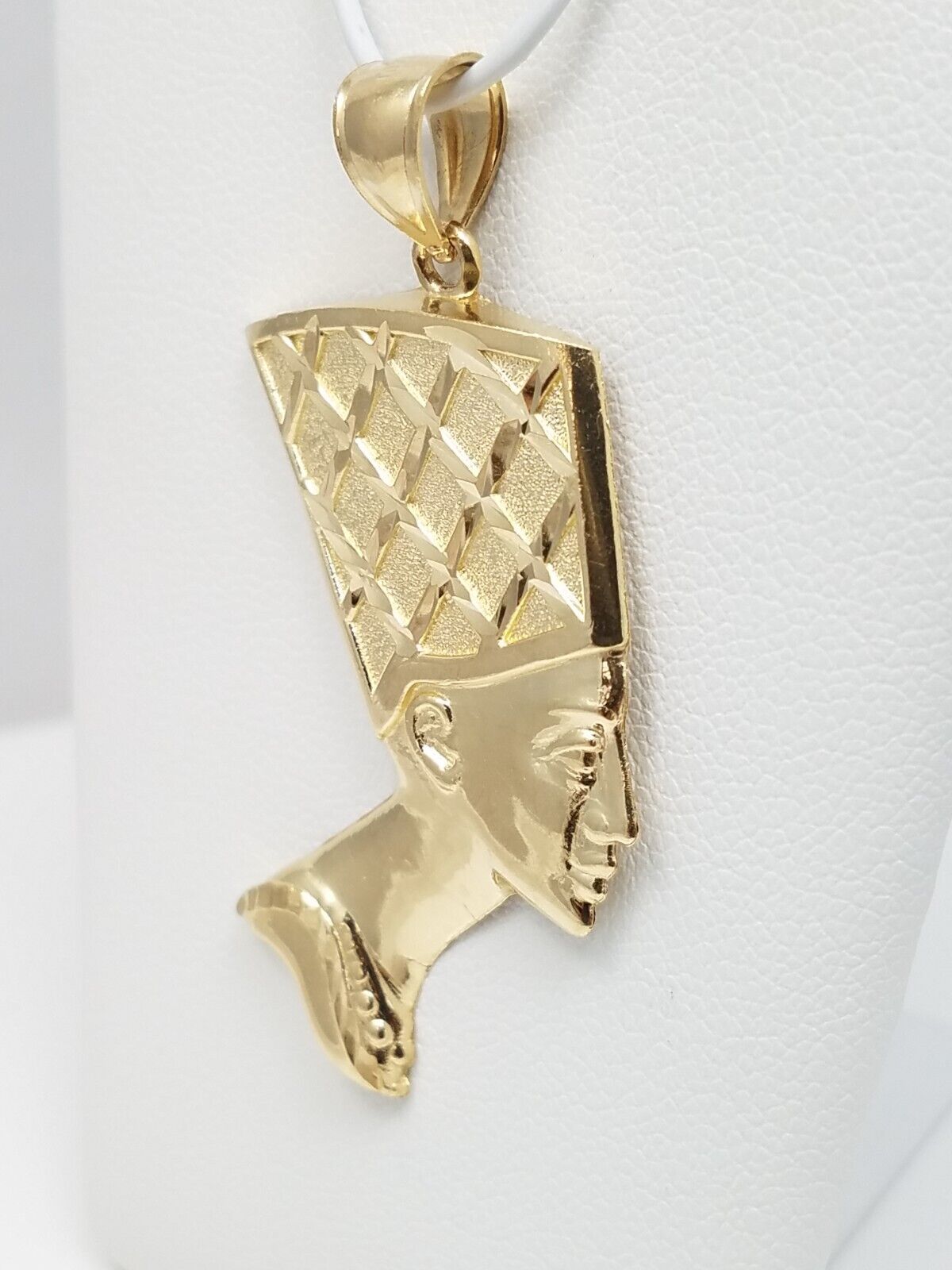 Large 10k Yellow Gold Nefertiti Pendant