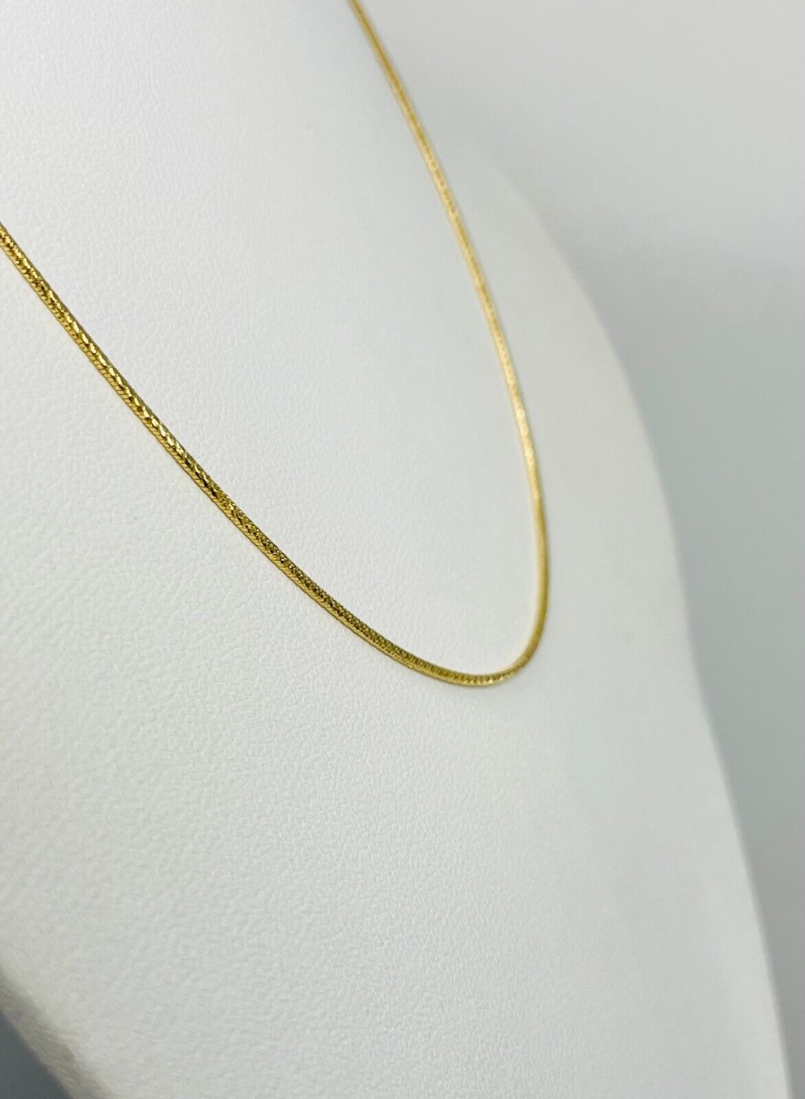 New! 16" 14k Solid Yellow Gold Diamond Cut Snake Chain Necklace Italy