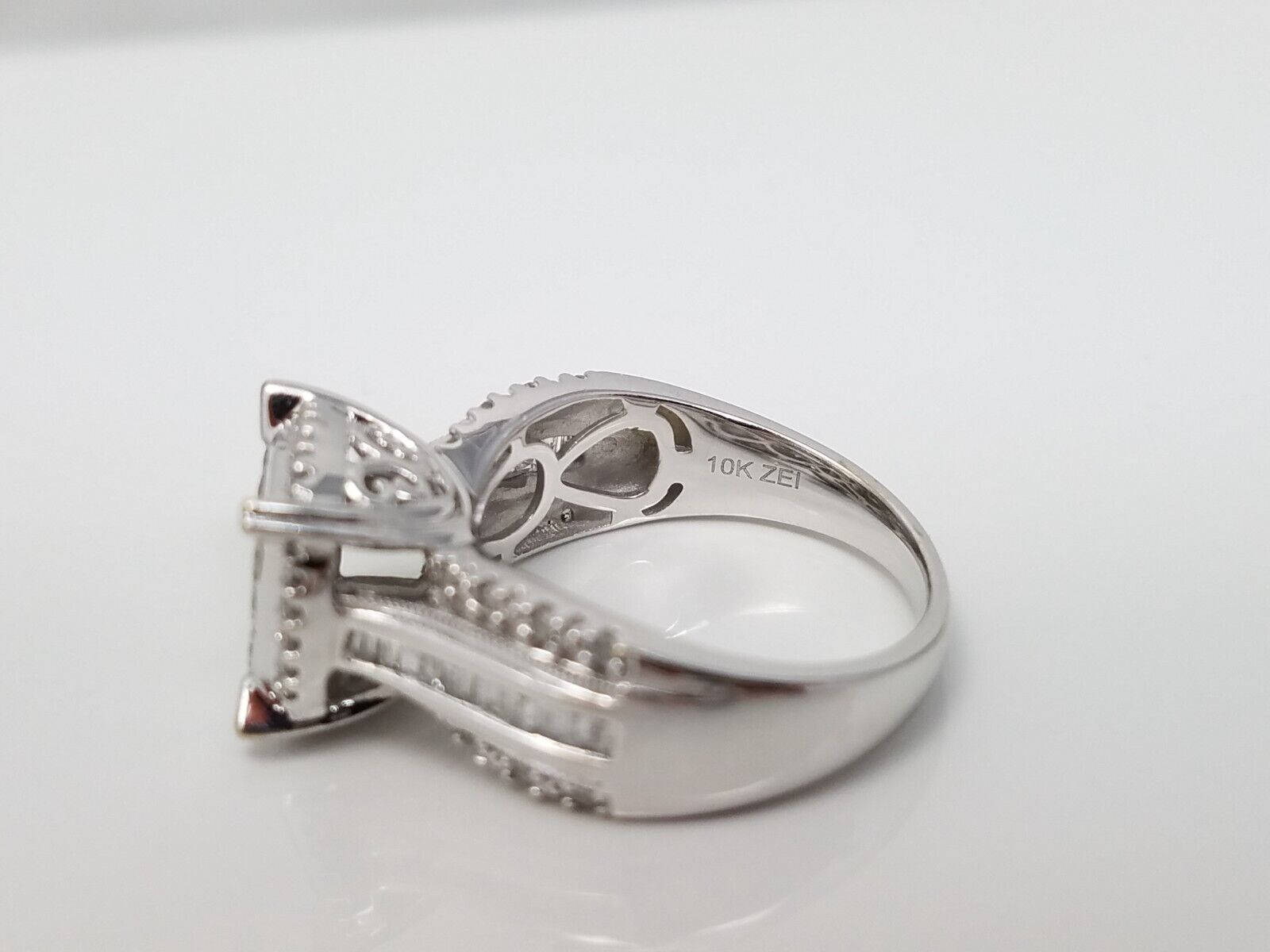 1ctw Natural Diamond 10k White Gold Engagement Ring