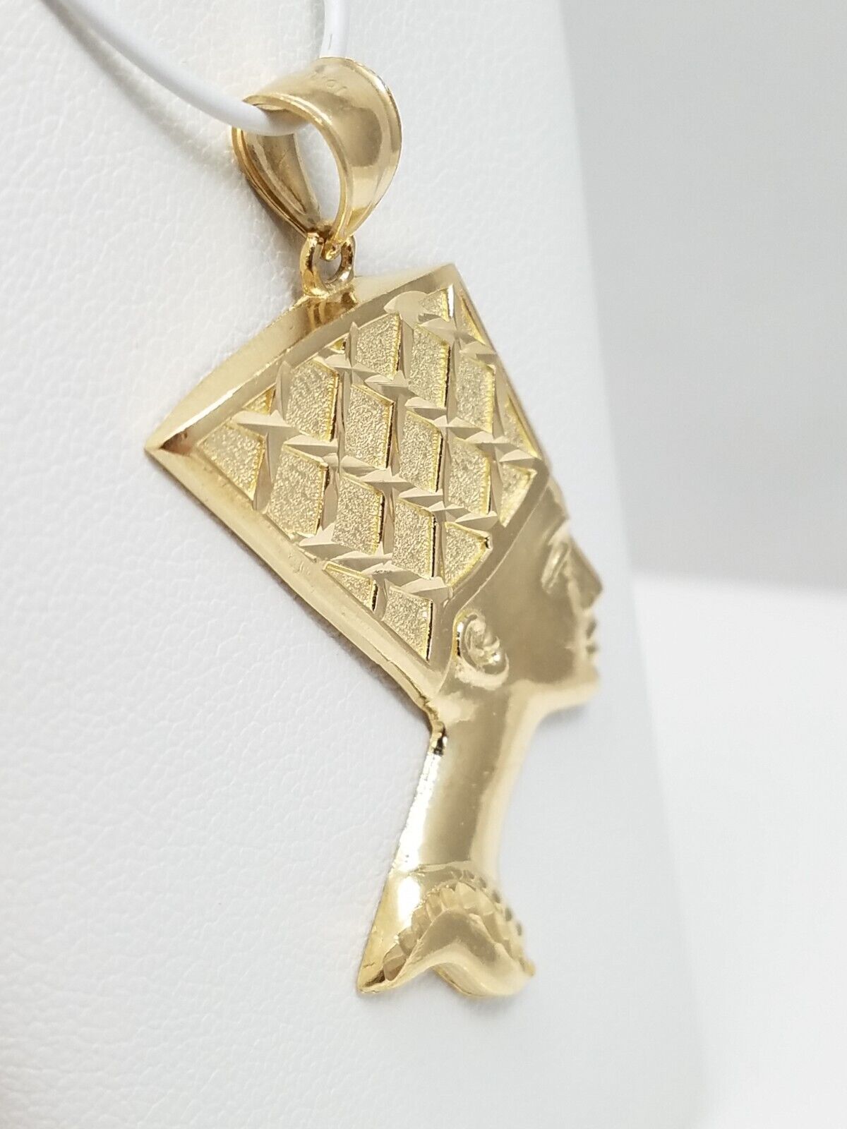 Large 10k Yellow Gold Nefertiti Pendant