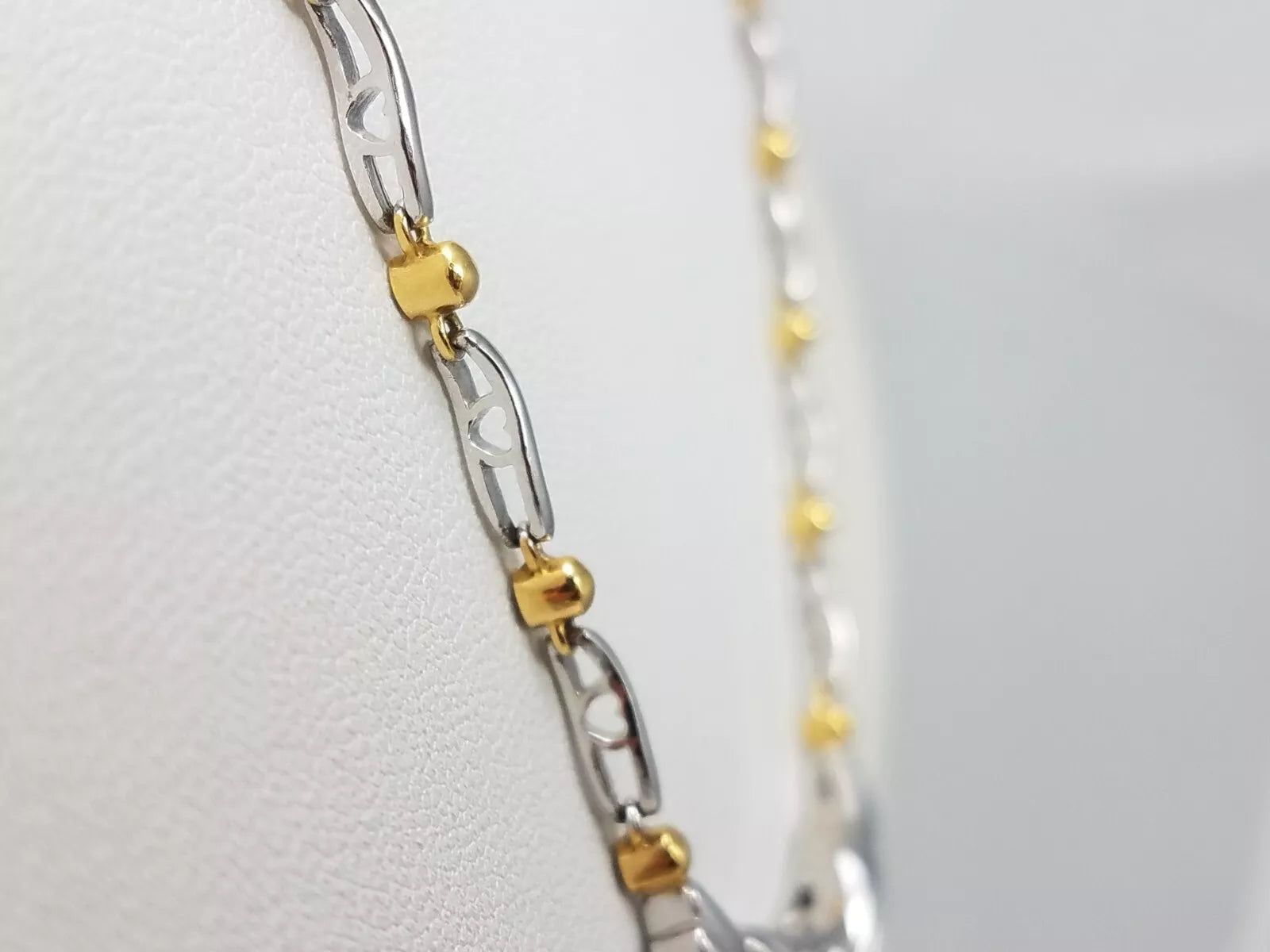 Gorgeous! 16.75" Natural Diamond Platinum 18k Gold Necklace