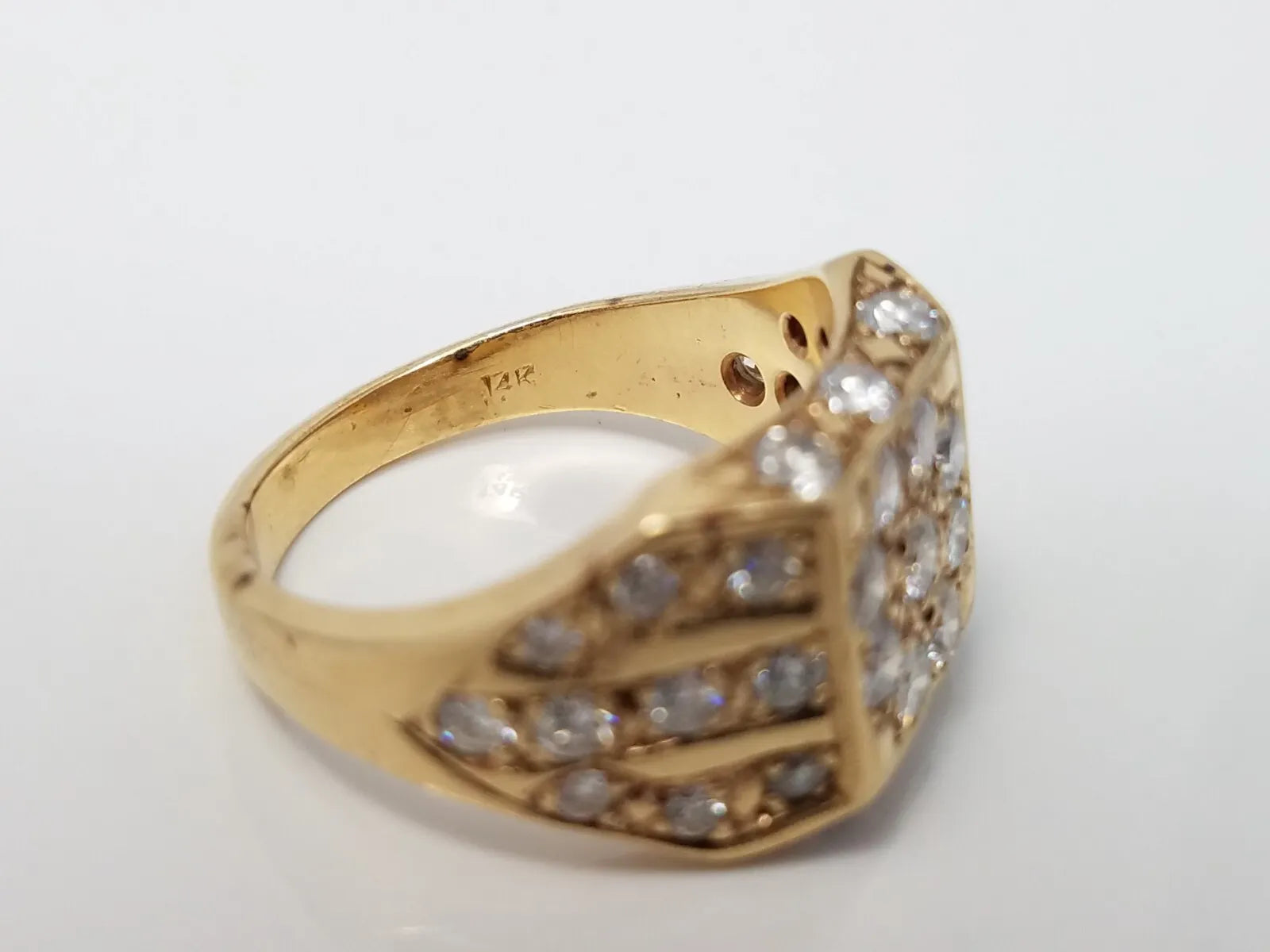 Handsome 1ctw Natural Diamond 14k Gold Men's Ring